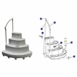 SCORPIO Escalier Majestique Pour Piscine à Fond Plat -Sécurité et protection de la piscine Soldes 10264378 3