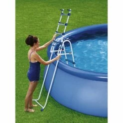 HABITAT ET JARDIN Echelle Piscine - Hauteur 1,22m - Blanc Et Bleu. -Sécurité et protection de la piscine Soldes 12595167 3
