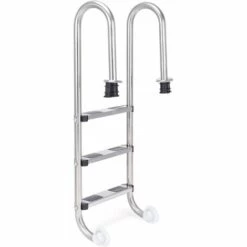COSTWAY Échelle De Piscine à 3 Marches 1,32m Échelle De Sécurité Pour Piscine En 304 Acier Inoxydable Échelle De Marche