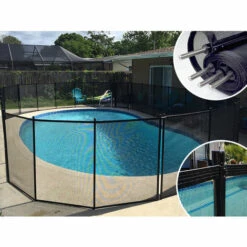 SAUVEGUARD Kit Clôture Piscine Démontable PROTECT ENFANT Noire 16mm Piscine 11x5m