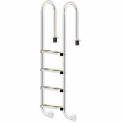 Sécurité et protection de la piscine Soldes 26 Zelsius Echelle De Piscine à 4 Marches En Acier Inoxydable V2A | 50,2 X 36,5 X 183 Cm - Argent | Avec Protection Antidérapante | Escalier De Piscine