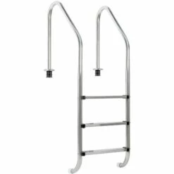 Sécurité et protection de la piscine Soldes 30 Zelsius Echelle De Piscine à 3 Marches A | 50 X 62 X 157 Cm - Argent | Avec Protection Antidérapante
