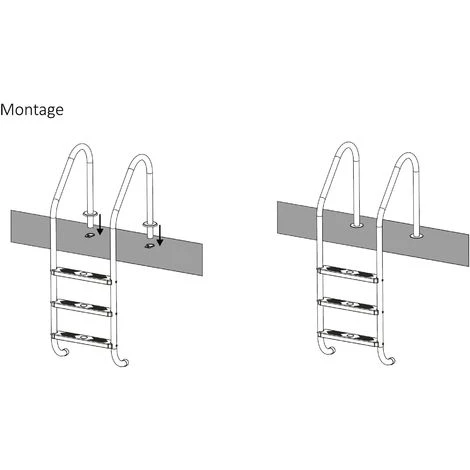 Zelsius Echelle De Piscine à 3 Marches A | 50 X 62 X 157 Cm - Argent | Avec Protection Antidérapante 3 Zelsius Echelle De Piscine à 3 Marches A | 50 X 62 X 157 Cm - Argent | Avec Protection Antidérapante – Image 3