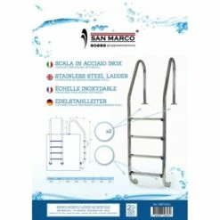SAN MARCO Échelle Piscine Enterrée En Acier Inox 4 Marches -Sécurité et protection de la piscine Soldes 18390698 3