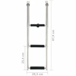 VidaXL Échelle D'embarquement Pliable 3 Marches Acier Inoxydable -Sécurité et protection de la piscine Soldes 19230664 5