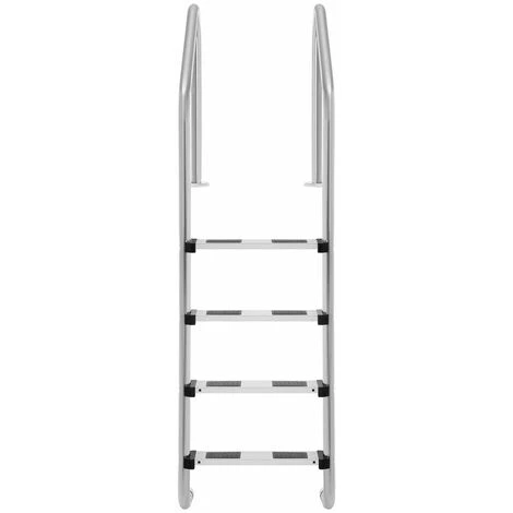 HELLOSHOP26 Échelle De Piscine 4 Marches Inox Plastique Charge Maximale 180 Kg - Argenté 2 HELLOSHOP26 Échelle De Piscine 4 Marches Inox Plastique Charge Maximale 180 Kg - Argenté – Image 2