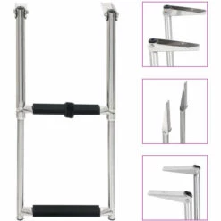 ASUPERMALL Echelle D'embarquement Pliable 2 Marches Acier Inoxydable