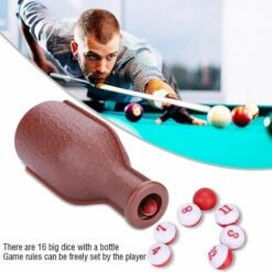 BETTERLIFE 16 Dés De Piscine En Caoutchouc Pour Accessoires De Billard Parfait Numérotés, Grande Bouteille De Shaker, Pour La Piscine De Kelly, De Pois Et De Pilule Et Autres -Sécurité et protection de la piscine Soldes 33436108 4