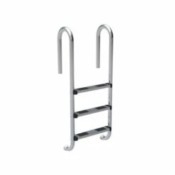 HABITAT ET JARDIN Echelle En Acier Inoxydable - 3 Marches - Argent.