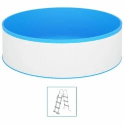 VidaXL Piscine à éclaboussures Avec échelle à 4 Marches 350x90cm Blanc