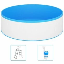 VidaXL Piscine à éclaboussures Avec échelle Et Pompe 350x90 Cm Blanc