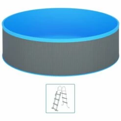 VidaXL Piscine à éclaboussures Avec échelle à 4 Marches 350x90cm Gris