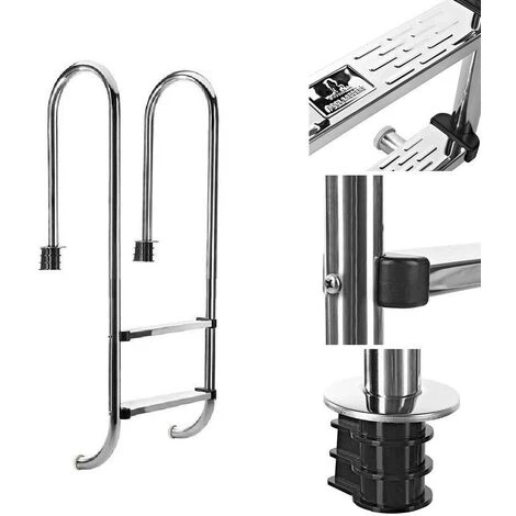 Bc-elec - PL002 Echelle De Piscine à 2 échelons En Acier Inoxydable 304SS, 133cm, Escalier Piscine à 2 Marches - Gris 1 Bc-elec - PL002 Echelle De Piscine à 2 échelons En Acier Inoxydable 304SS, 133cm, Escalier Piscine à 2 Marches - Gris