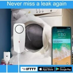 Capteur D'alarme D'eau Avec Détecteur De Fuite WiFi à Bruit Fort Alarme De Fuite De Débordement Leaker De Surveillance à Distance Pour Pompe à Eau Du Sous-Sol Du Chauffe-Eau Macaron -Sécurité et protection de la piscine Soldes 51761108 4