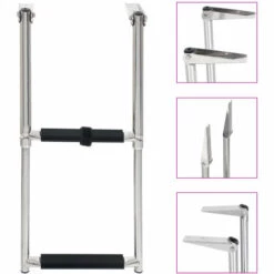 YOUTHUP Échelle D'embarquement Pliable 2 Marches Acier Inoxydable