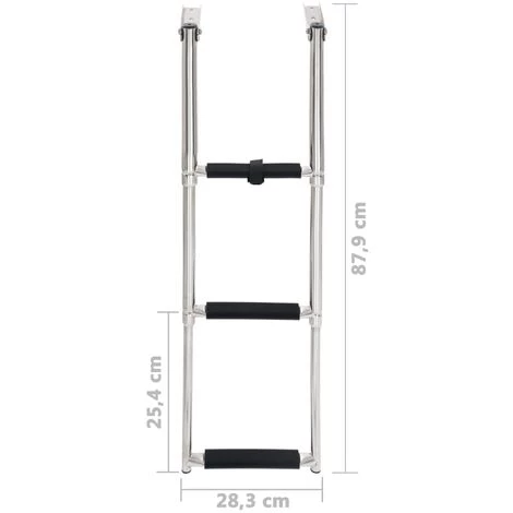 YOUTHUP Échelle D'embarquement Pliable 3 Marches Acier Inoxydable 5 YOUTHUP Échelle D'embarquement Pliable 3 Marches Acier Inoxydable – Image 5
