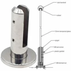 MODOU Escaliers Piscine Spigot Verre Balustrade Rampe Balcon Clôture En Verre Pince Pour Piscine Balcon Clôture -Sécurité et protection de la piscine Soldes 54087318 4