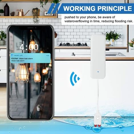 Alarme Fuite D'eau,Betterlife Détecteur De Fuite D'eau Détecteur D'inondation Alarme D'eau Détecteur D'eau Sans Fil Avec Son D'alarme De 60 DB, Notification Push Sur L'application Tuya Smart/Smart Life 4 Alarme Fuite D'eau,Betterlife Détecteur De Fuite D'eau Détecteur D'inondation Alarme D'eau Détecteur D'eau Sans Fil Avec Son D'alarme De 60 DB, Notification Push Sur L'application Tuya Smart/Smart Life – Image 4