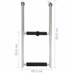 Topdeal échelle D'embarquement Pliable 2 Marches Acier Inoxydable FF92373_FR -Sécurité et protection de la piscine Soldes 54841108 5