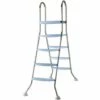 Gré Echelle Pour Piscine Hors-sol - H142 Cm - Grise Avec Plateforme