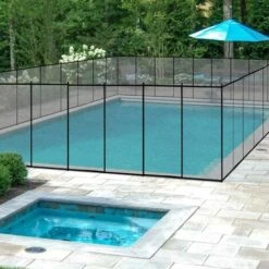 COSTWAY Barrière De Protection Souple Barrière De Sécurité Pour Piscine Barriere Filet En Aluminium 360 X 125 Cm Noire