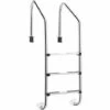 HELLOSHOP26 Échelle De Piscine à 3 Niveaux 147cm En Acier Inoxydable Avec Marches Antidérapantes Et Mains Courantes Confortables - Argenté