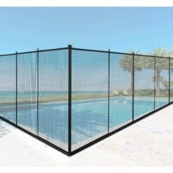 DREMADE DREAMADE Barrière De Piscine Barrière De Protection De Sécurité Pour Piscine, Tube En Aluminium, Pieds En Acier Inoxydable Et Accessoires En Plastique 360 X 125 CM Noire