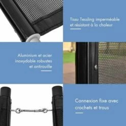 DREMADE DREAMADE Barrière De Piscine Barrière De Protection De Sécurité Pour Piscine, Tube En Aluminium, Pieds En Acier Inoxydable Et Accessoires En Plastique 360 X 125 CM Noire -Sécurité et protection de la piscine Soldes 56476737 3