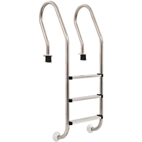 INLIFE Échelle De Piscine à 3 échelons Acier Inoxydable 304 120 Cm - Argent 1 INLIFE Échelle De Piscine à 3 échelons Acier Inoxydable 304 120 Cm - Argent