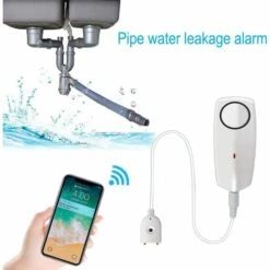 TINOR Capteur D'alarme D'eau Avec Détecteur De Fuite WiFi à Bruit Fort De 60 DB, Alarme De Fuite De Débordement, Leaker De Surveillance à Distance Pour Pompe à Eau Du Sous-Sol Du Chauffe-Eau -Sécurité et protection de la piscine Soldes 59146060 4