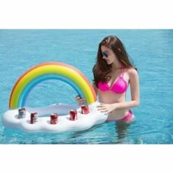 PESCE Bar De Piscine Gonflable Nuage Arc-en-Ciel Bar Flottant Boisson Salade Fruits Pour Piscine Ou Spa Flotteur Fête Accessoires été -Sécurité et protection de la piscine Soldes 61364343 3