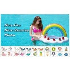 PESCE Bar De Piscine Gonflable Nuage Arc-en-Ciel Bar Flottant Boisson Salade Fruits Pour Piscine Ou Spa Flotteur Fête Accessoires été -Sécurité et protection de la piscine Soldes 61364343 5