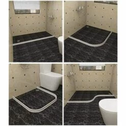 FUHUIDATRADING Adoture Barrière De Douche Pliable Et Système De Rétention Pour Barrage D'eau Et Maintient L'eau à L'intérieur Du Seuil -Sécurité et protection de la piscine Soldes 64046932 3