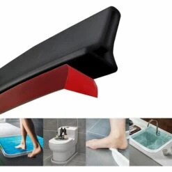 FUHUIDATRADING Barrière De Douche Pliable Et Système De Rétention Pour Barrage D'eau Et Maintient L'eau à L'intérieur Du Seuil -Sécurité et protection de la piscine Soldes 64046991 3