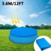 MERKMAK Couvertures De Piscine Rondes 12FT 210D Etanches A La Poussiere Et A La Pluie Etanches Hors Sol Enterrees Rondes Pour Piscines Familiales De Jardin