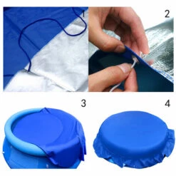 MERKMAK Couvertures De Piscine Rondes 8FT 210D Etanches A La Poussiere Et A La Pluie Etanches Hors Sol Enterrees Rondes Pour Piscines Familiales De Jardin -Sécurité et protection de la piscine Soldes 65755425 5