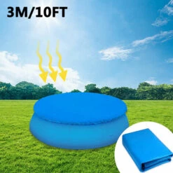 MERKMAK Couvertures De Piscine Rondes 10FT 210D Etanches A La Poussiere Et A La Pluie Etanches Hors Sol Enterrees Rondes Pour Piscines Familiales De Jardin