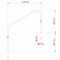 ASTRALPOOL Main Courante Platine A Visser L.1220mm - Le Jeu De 2 -Sécurité et protection de la piscine Soldes 7210141 3