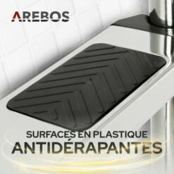 AREBOS Échelle De Piscine | Échelle De Securité | 4 Marches Acier | Inoxydable - Argento -Sécurité et protection de la piscine Soldes 8339671 4